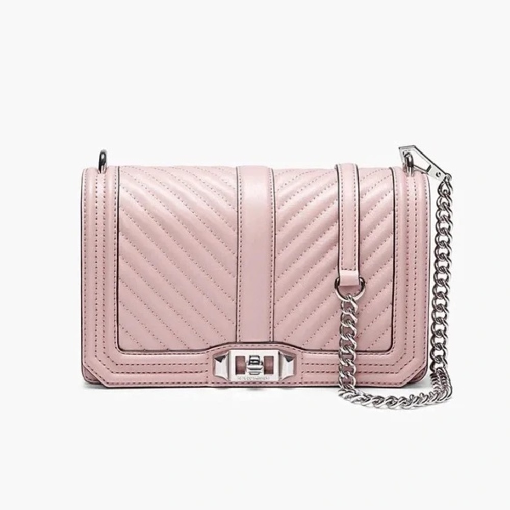 Rebecca Minkoff Chevron Love Crossbody Bag Vintage Pink